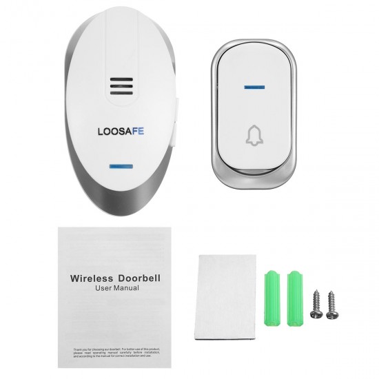 Waterproof Wireless Music Doorbell 1 Receiver+1 Transmitter Chimes Plug-in Door Bell Kit 32 Song