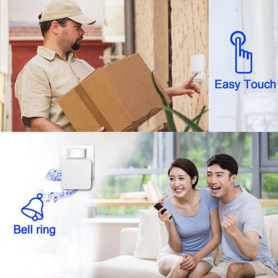 Wireless Doorbell 52 Song Chime 5 Volume Level Door Bell 1/2 Receiver Button Wireless Doorbell 52 Song Chime 5 Volume Level Door Bell 1/2 Receiver Button