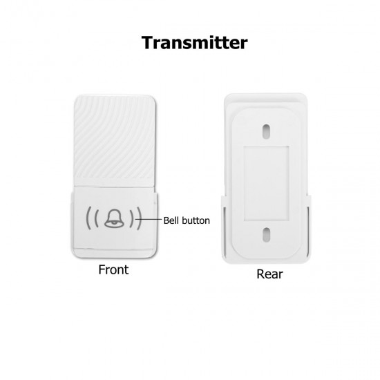 Wireless Doorbell 52 Song Chime 5 Volume Level Door Bell 1/2 Receiver Button