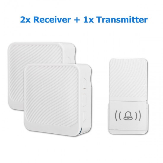 Wireless Doorbell 52 Song Chime 5 Volume Level Door Bell 1/2 Receiver Button Wireless Doorbell 52 Song Chime 5 Volume Level Door Bell 1/2 Receiver Button