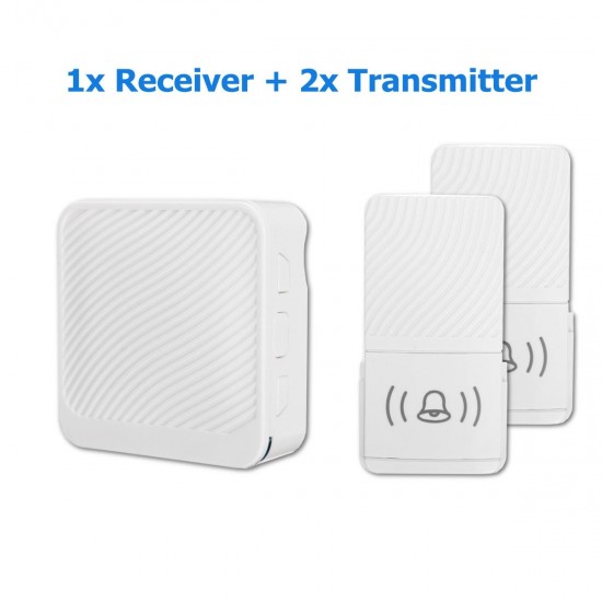 Wireless Doorbell 52 Song Chime 5 Volume Level Door Bell 1/2 Receiver Button Wireless Doorbell 52 Song Chime 5 Volume Level Door Bell 1/2 Receiver Button
