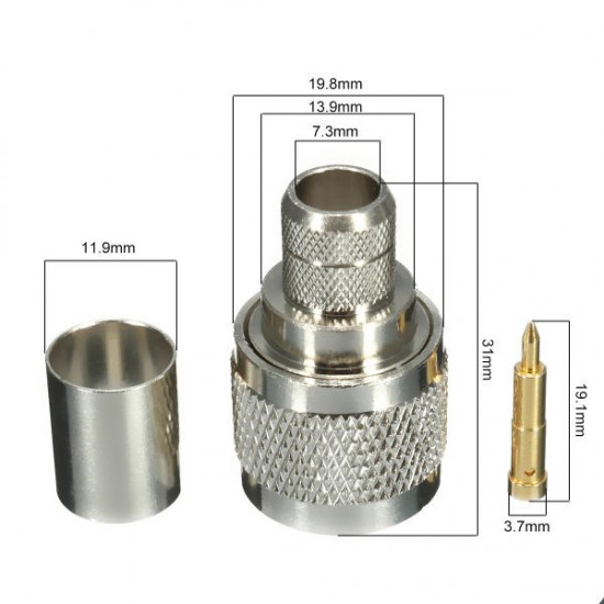 N-Type Crimp Plug Male Cable Straight RF Connector For LMR