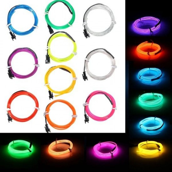 1M EL Led Flexible Soft Tube Wire Neon Glow Car Rope Strip Light Xmas Decor DC 12V 1M EL Led Flexible Soft Tube Wire Neon Glow Car Rope Strip Light Xmas Decor DC 12V