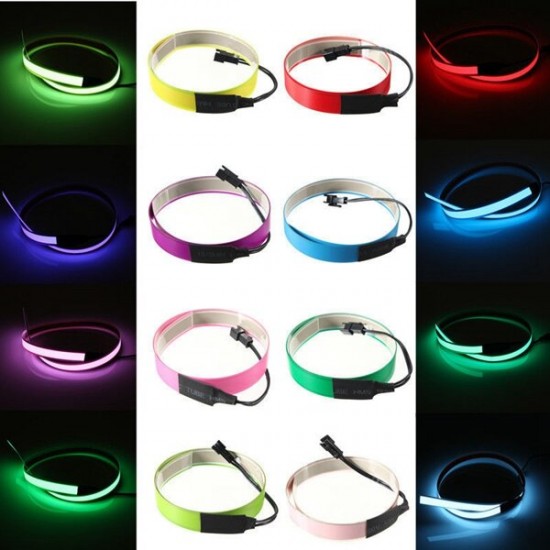 1M Electroluminescent Tape EL Wire Glowing LED Rope Flat Strip Light with AA Battery Box 3V