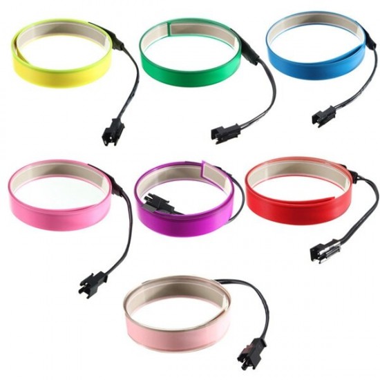 1M Electroluminescent Tape EL Wire Glowing LED Rope Flat Strip Light with AA Battery Box 3V 1M Electroluminescent Tape EL Wire Glowing LED Rope Flat Strip Light with AA Battery Box 3V