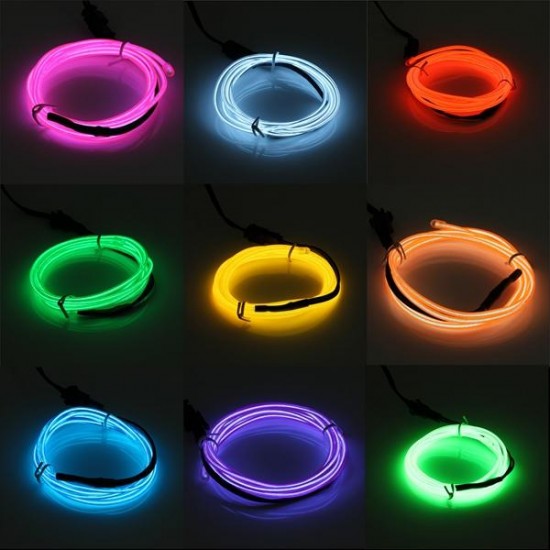 1M USB Flexible EL Wire Neon LED Strip Light Glow Rope Tube Party Decoration with Inverter 5V