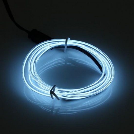 1M USB Flexible EL Wire Neon LED Strip Light Glow Rope Tube Party Decoration with Inverter 5V