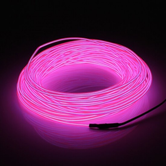 20M EL Led Flexible Soft Tube Wire Neon Glow Car Rope Strip Light Xmas Decor DC 12V