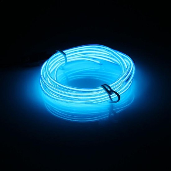 2M EL Led Flexible Soft Tube Wire Neon Glow Car Rope Strip Light Xmas Decor DC 12V