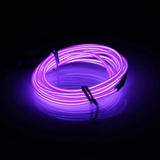 2M EL Led Flexible Soft Tube Wire Neon Glow Car Rope Strip Light Xmas Decor DC 12V