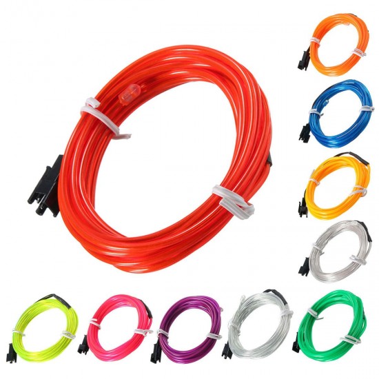 2M EL Led Flexible Soft Tube Wire Neon Glow Car Rope Strip Light Xmas Decor DC 12V