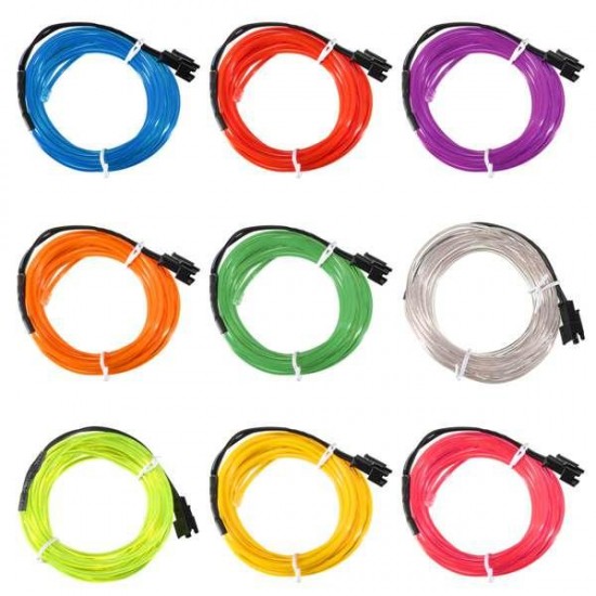 2M Single Color 5V USB Flexible Neon EL Wire Light Dance Party Decor Light
