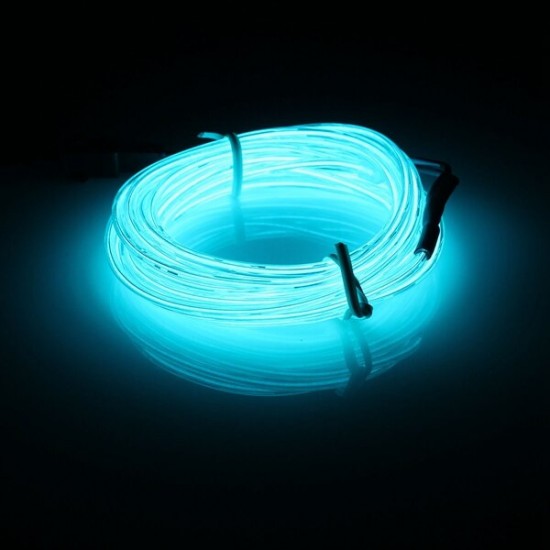 3M EL Led Flexible Soft Tube Wire Neon Glow Car Rope Strip Light Xmas Decor DC12V