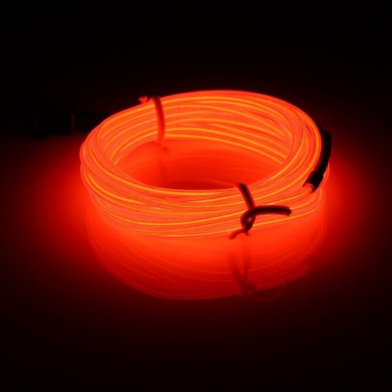 3M EL Led Flexible Soft Tube Wire Neon Glow Car Rope Strip Light Xmas Decor DC12V
