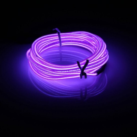 3M EL Led Flexible Soft Tube Wire Neon Glow Car Rope Strip Light Xmas Decor DC12V