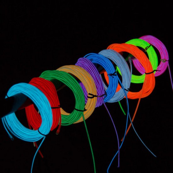 3M Flexible Neon EL Wire 10 colors 12V Light Dance Party Decor Light