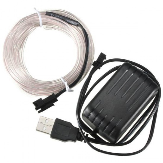 4M Single Color 5V USB Flexible Neon EL Wire Light Dance Party Decor Light