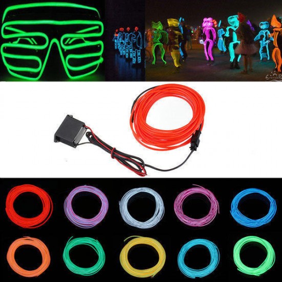 5M 12V Flexible Neon EL Wire Light Summer Dancing Party LED Strip Light