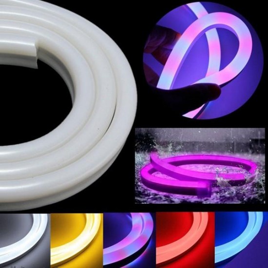 5M 2835 LED Flexible Neon Rope Strip Light Xmas Outdoor Waterproof 110V