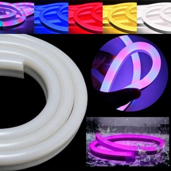 5M 2835 LED Flexible Neon Rope Strip Light Xmas Outdoor Waterproof 220V