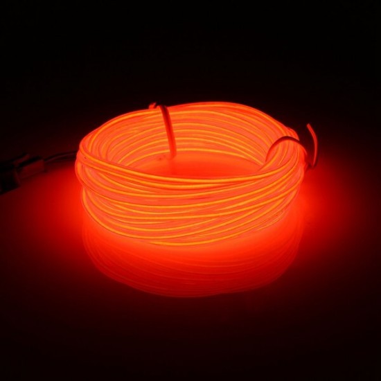 5M EL Led Flexible Soft Tube Wire Neon Glow Car Rope Strip Light Xmas Decor DC 12V
