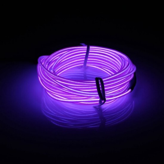 5M EL Led Flexible Soft Tube Wire Neon Glow Car Rope Strip Light Xmas Decor DC 12V