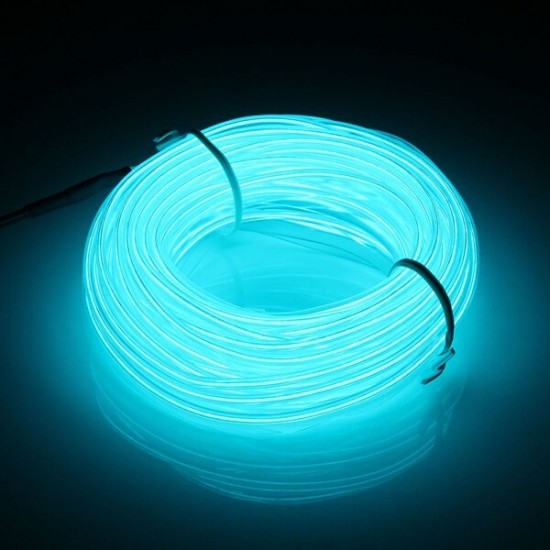 5M Led Flexible EL Wire Neon Glow Light Rope Strip 12V For Christmas Holiday Party
