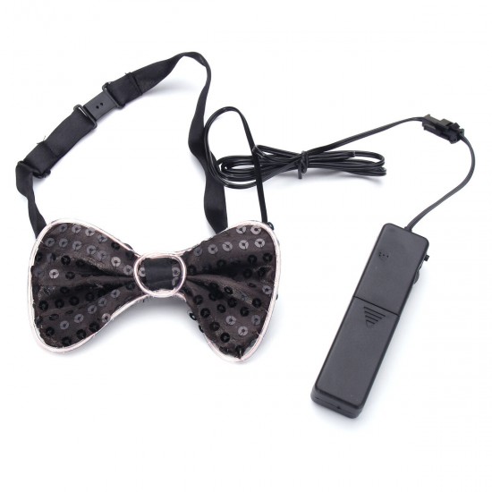 Battery Powered LED Light Up EL Mens Bow Tie Necktie for Halloween Wedding Party DC3V Battery Powered LED Light Up EL Mens Bow Tie Necktie for Halloween Wedding Party DC3V