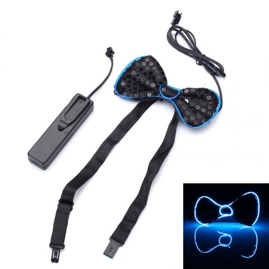 Battery Powered LED Light Up EL Mens Bow Tie Necktie for Halloween Wedding Party DC3V Battery Powered LED Light Up EL Mens Bow Tie Necktie for Halloween Wedding Party DC3V