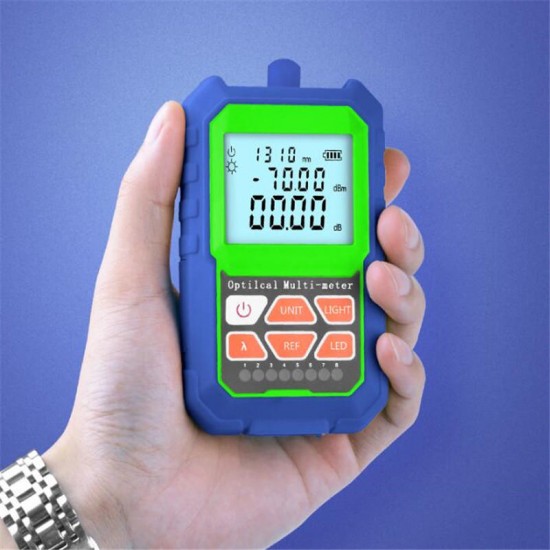 2 IN 1 Optical Power Meter Network Cable Tester with RJ45 Optical Fiber Tester Self-Calibration with 6 Wavelengths