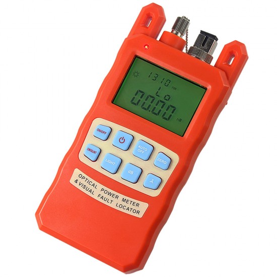 AUA-70AC Orange Optical Power Meter Visual Fault Locator 2 In1 Machine 1-5km Red Light Source Optical Fiber Tester Combination