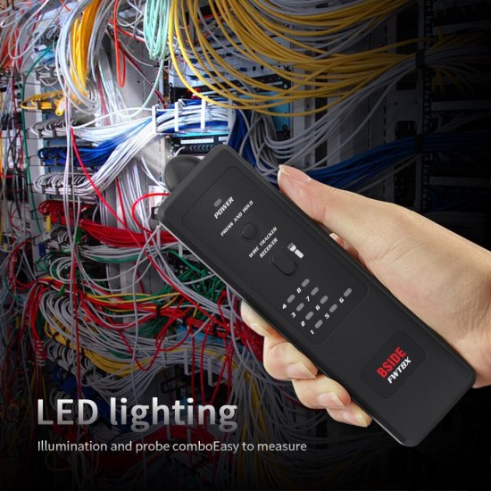 FWT8X Network Cable Tracker Detecteur RJ11/45 Lan Ethernet Phone Wire Tester Finder Telecom Tool Electrified Work 60V FWT8X Network Cable Tracker Detecteur RJ11/45 Lan Ethernet Phone Wire Tester Finder Telecom Tool Electrified Work 60V