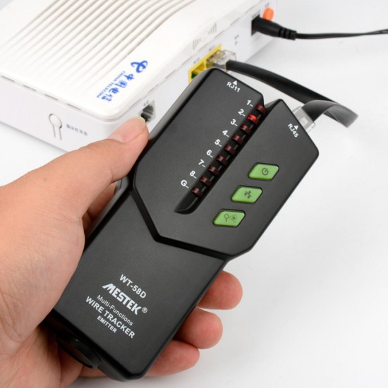 WT58D RJ11 RJ45 No Interference Telephone Wire Tracker Digital Signal Searching Shielding Interference Ethernet Lan Network Cable Tester NVC Detector Line Finder
