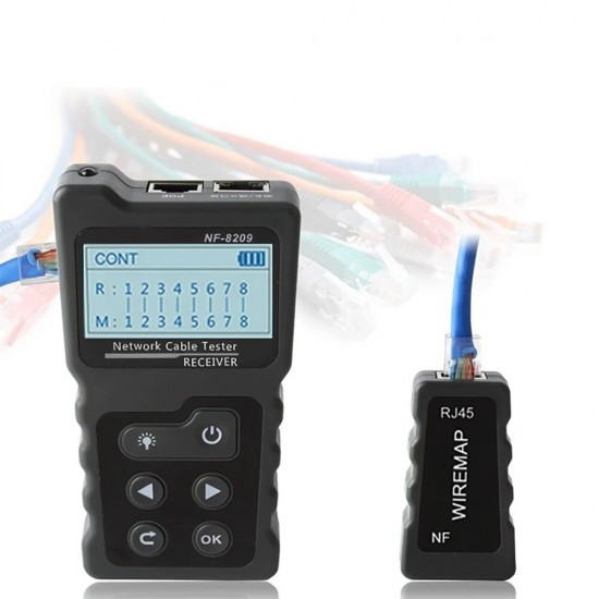 Multifunctional LCD Network Cable Tester Wire Tracker POE Checker Inline PoE Voltage and Current Tester with Cable Tester with Illuminate Function Multifunctional LCD Network Cable Tester Wire Tracker POE Checker Inline PoE Voltage and Current Tester with Cable Tester with Illuminate Function