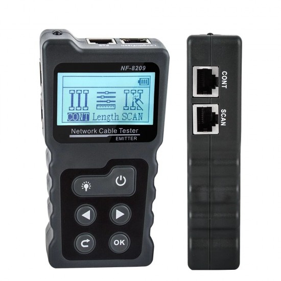 Multifunctional LCD Network Cable Tester Wire Tracker POE Checker Inline PoE Voltage and Current Tester with Cable Tester with Illuminate Function