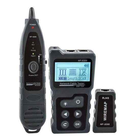 Multifunctional LCD Network Cable Tester Wire Tracker POE Checker Inline PoE Voltage and Current Tester with Cable Tester with Illuminate Function Multifunctional LCD Network Cable Tester Wire Tracker POE Checker Inline PoE Voltage and Current Tester with Cable Tester with Illuminate Function