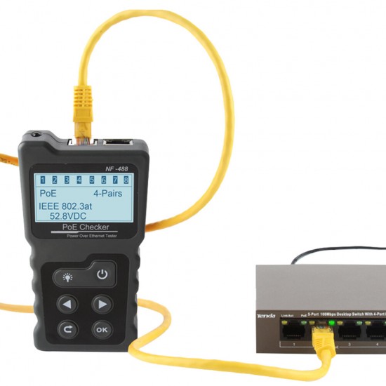 NF-488 Digital Ethernet CAT5 CAT6 LAN Network Cable PoE Switch Tester Detector LCD Display Network Cable Tester Network Tools NF-488 Digital Ethernet CAT5 CAT6 LAN Network Cable PoE Switch Tester Detector LCD Display Network Cable Tester Network Tools