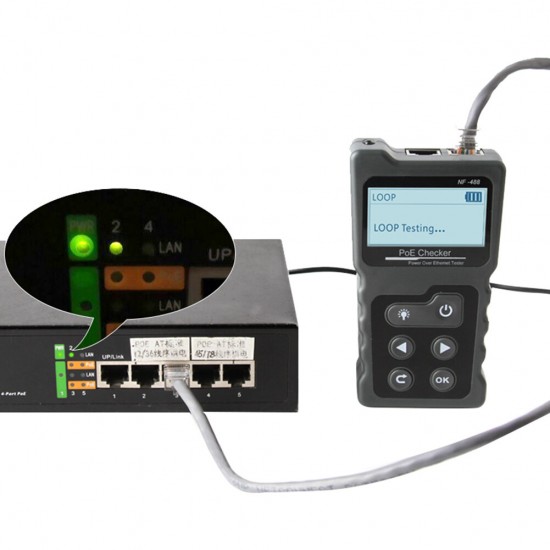 NF-488 Digital Ethernet CAT5 CAT6 LAN Network Cable PoE Switch Tester Detector LCD Display Network Cable Tester Network Tools NF-488 Digital Ethernet CAT5 CAT6 LAN Network Cable PoE Switch Tester Detector LCD Display Network Cable Tester Network Tools