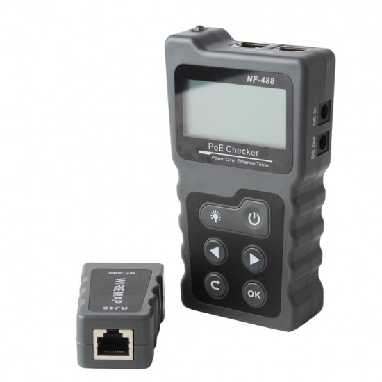 NF-488 Digital Ethernet CAT5 CAT6 LAN Network Cable PoE Switch Tester Detector LCD Display Network Cable Tester Network Tools NF-488 Digital Ethernet CAT5 CAT6 LAN Network Cable PoE Switch Tester Detector LCD Display Network Cable Tester Network Tools