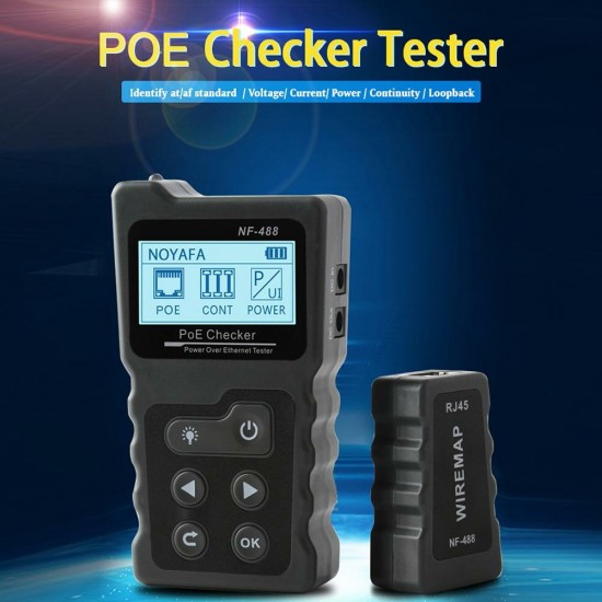 NF-488 Digital Ethernet CAT5 CAT6 LAN Network Cable PoE Switch Tester Detector LCD Display Network Cable Tester Network Tools NF-488 Digital Ethernet CAT5 CAT6 LAN Network Cable PoE Switch Tester Detector LCD Display Network Cable Tester Network Tools