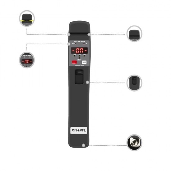 Optic Fiber Identifier Live Fiber Optical Identifier 800nm-1700nm Fiber Cable Visual Fault Locator