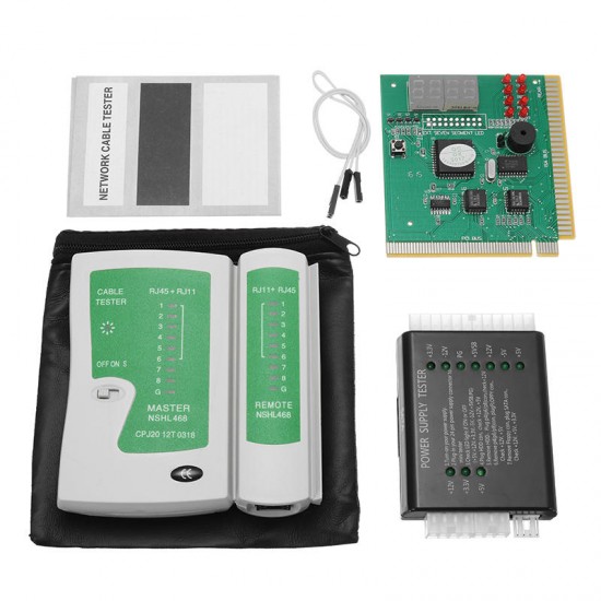 PC Network Test Kit Motherboard POST Analyzer Computer Power Supply Network Cable Tester