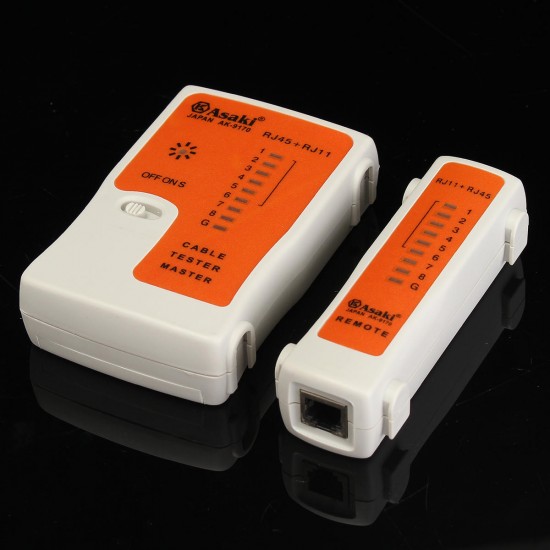 RJ45 CAT6 CAT5e RJ11 Network Ethernet LAN PC Wire Cable Tester Testing Tool Orange