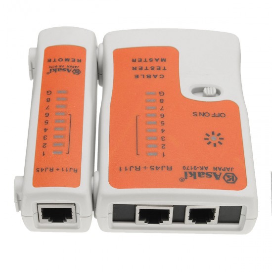 RJ45 CAT6 CAT5e RJ11 Network Ethernet LAN PC Wire Cable Tester Testing Tool Orange