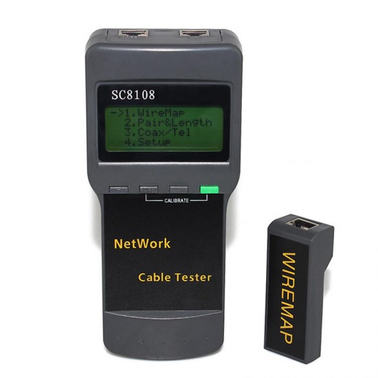 SC8108 Portable Multifunction Digital LCD Wireless PC Data Network CAT5 RJ45 LAN Phone Detector Meter Length Cable Tester SC8108 Portable Multifunction Digital LCD Wireless PC Data Network CAT5 RJ45 LAN Phone Detector Meter Length Cable Tester