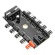12V 10 Way 4pin Fan Hub Speed Controller Regulator For Computer Case With PWM Connection Cable CPU Fan Dedicated Interface PWM Wire Interface IDE Power Supply Socket Fixed Screw Hole