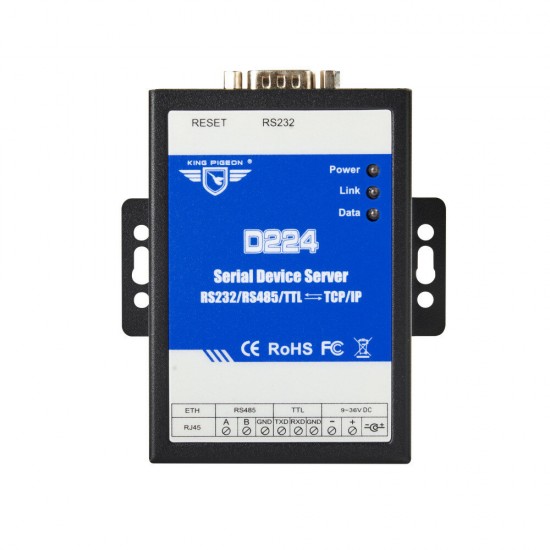 D224 Serial Server 485/232/TTL to TCP/IP Serial PLC Remote Monitoring Download Converter D224 Serial Server 485/232/TTL to TCP/IP Serial PLC Remote Monitoring Download Converter