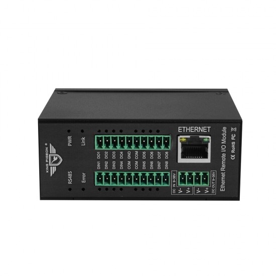 M160T 8DI+8AI+8DO+1RS485+1Rj45 Modbus TCP Server Ethernet Remote IO Extensible Module Supports Standard Modbus TCP