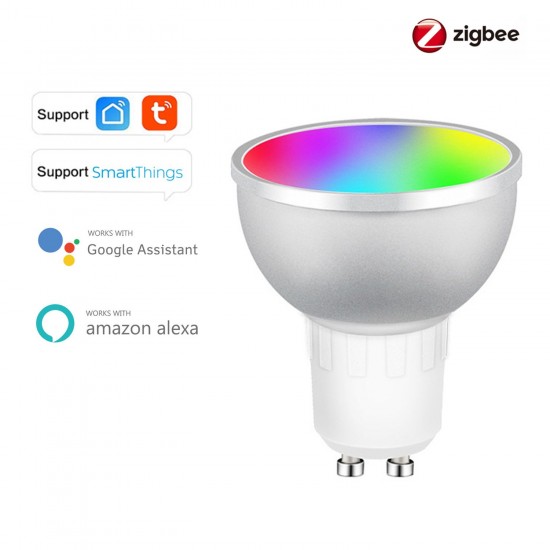 ZigBee graffiti smart home seven color LED light bulb rgbcw 5W GU10 suitable for Philips hue