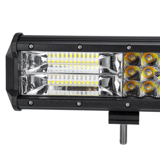 22 Inch 324W 108 LED Work Light Bars Strobe Flashing Lamp White+Amber For Off Road Car Truck 4WD Trailer